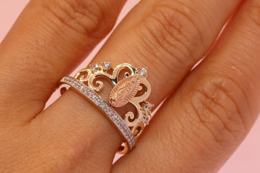 14k Solid Gold Virgin Mary Virgen Maria Lady Guadalupe Ring MM