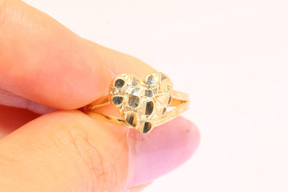 10K Gold Heart Nugget Ring A
