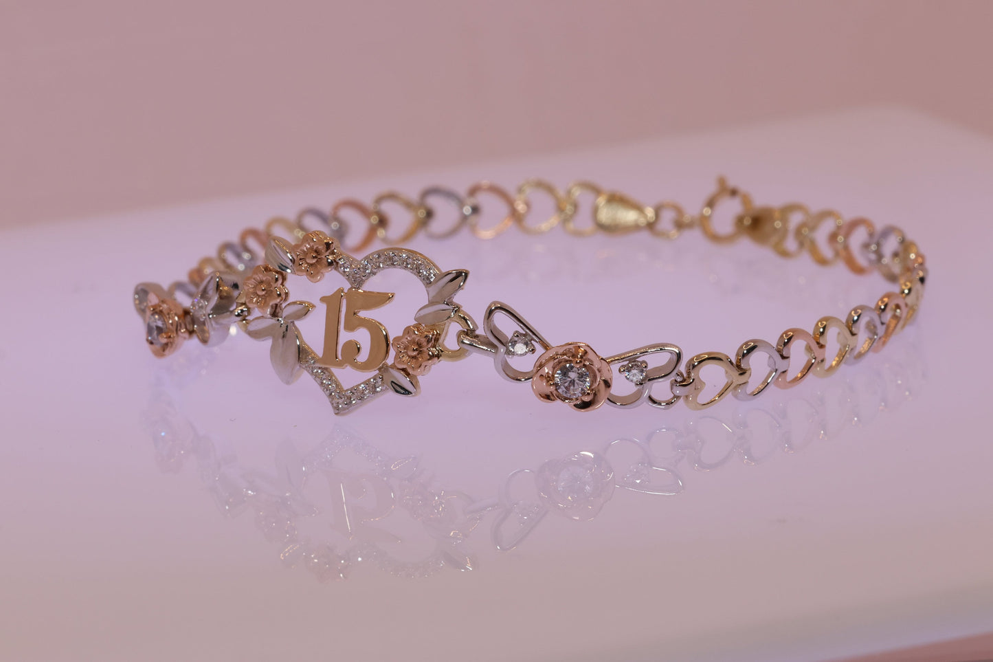 14K Gold 15 Anos Quinceanera Bracelet A
