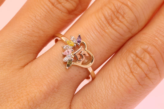 14K Gold 15 Anos Quinceanera Heart Ring J