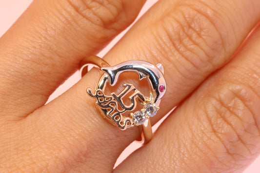 14K Gold 15 Anos Dolphine Quinceanera Ring