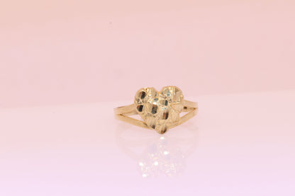 10K Gold Heart Nugget Ring A