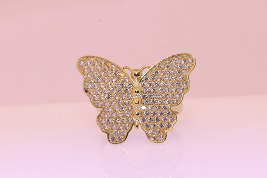 10K Gold Butterfly CZ Ring A
