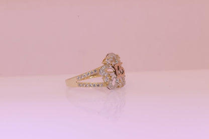 14K Gold 15 Anos Flower Quinceanera Ring B