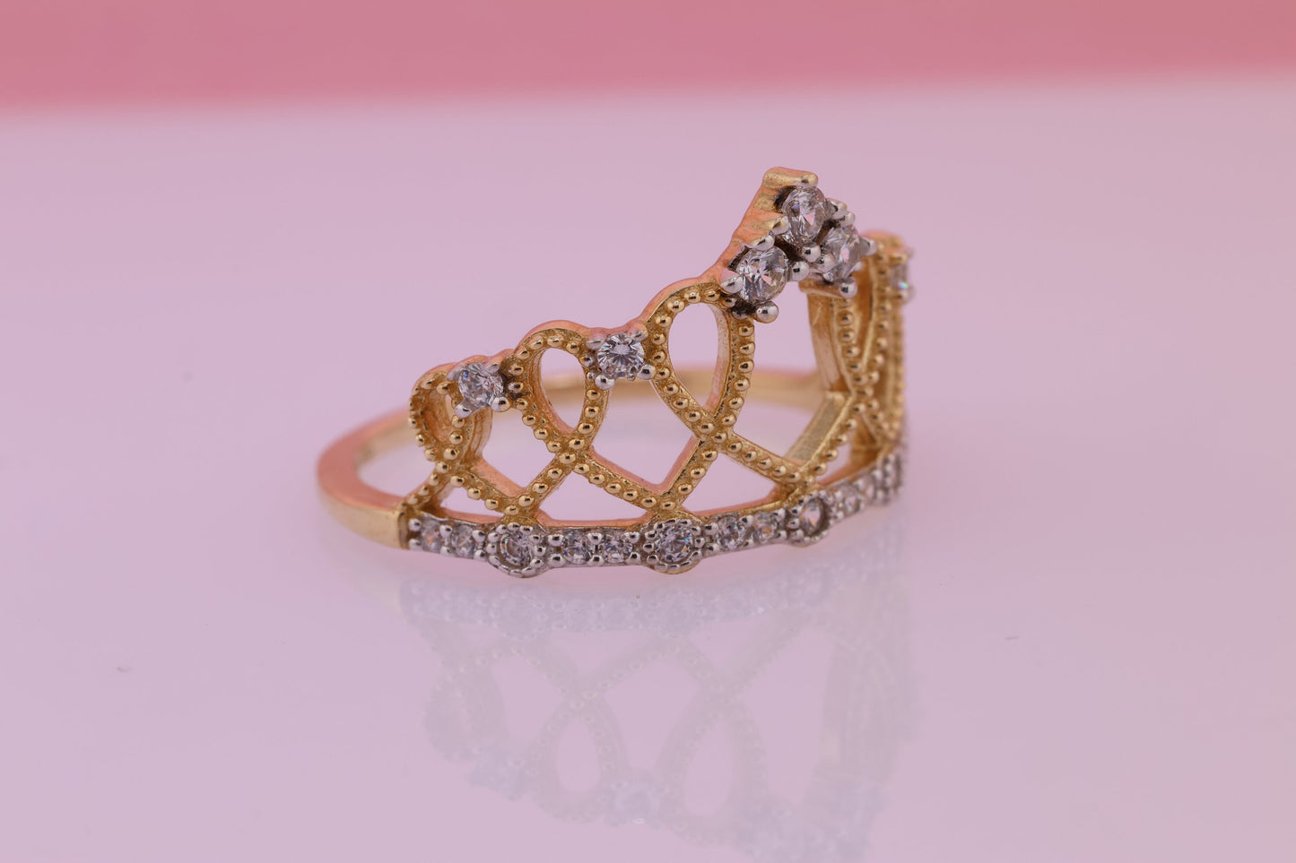 14k Gold Princess Tiara Princess Ring B