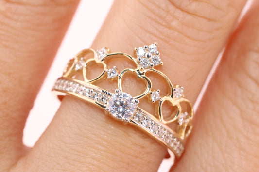 14K Gold 15 Anos Quinceanera Crown Ring K