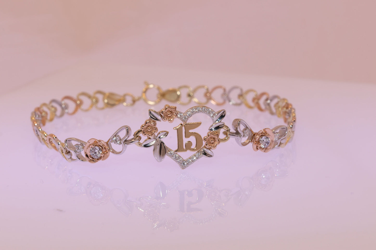 14K Gold 15 Anos Quinceanera Bracelet A