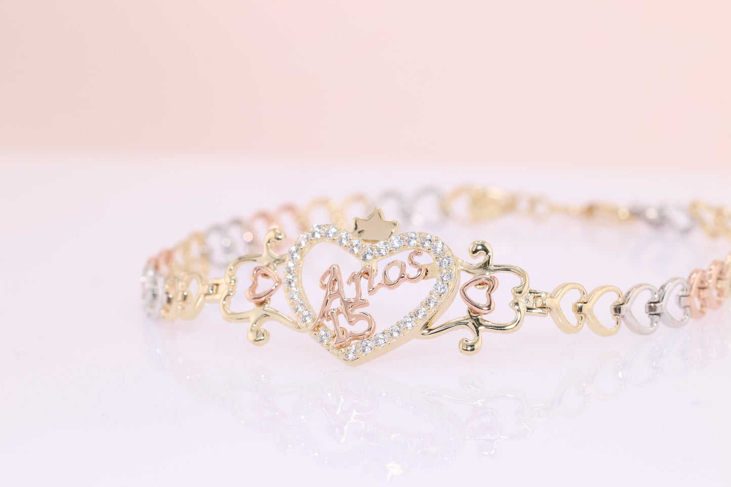 14K Gold 15 Anos Quinceanera Bracelet F