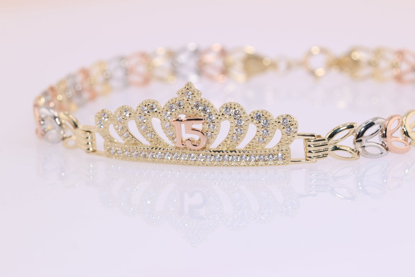 14K Gold 15 Anos Quinceanera Bracelet B