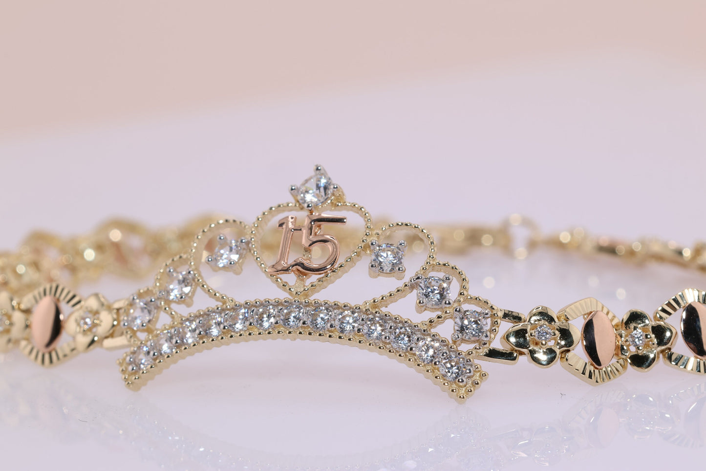 14K Gold 15 Anos Quinceanera Bracelet D
