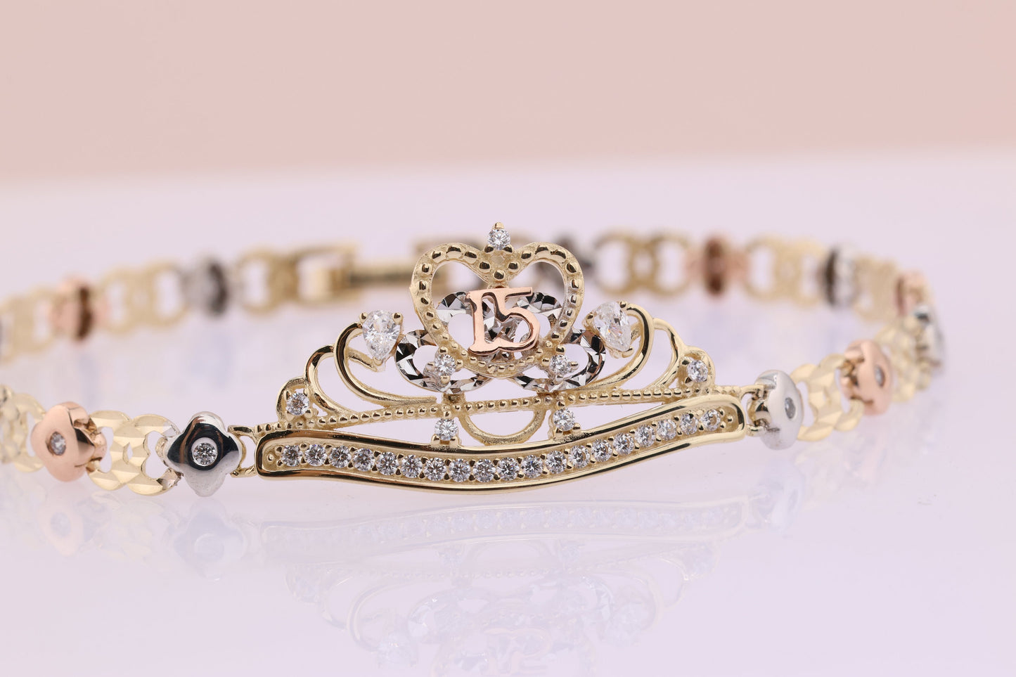 14K Gold 15 Anos Quinceanera Bracelet C