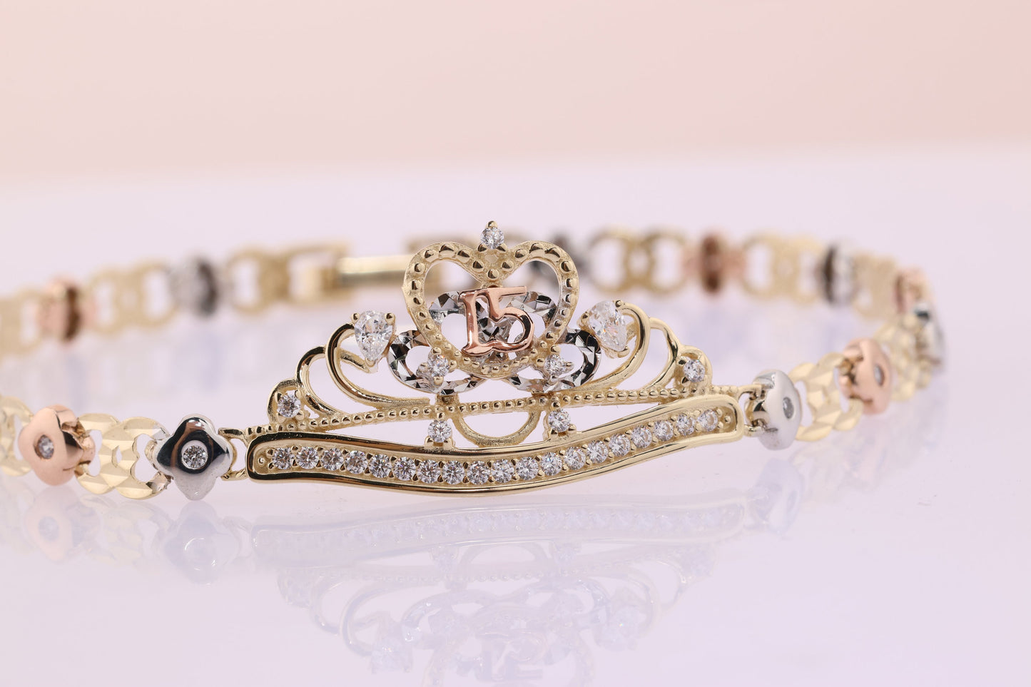14K Gold 15 Anos Quinceanera Bracelet C
