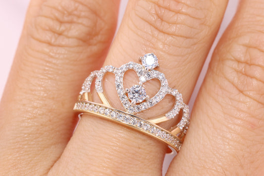 14k Gold Princess Tiara Princess Ring A