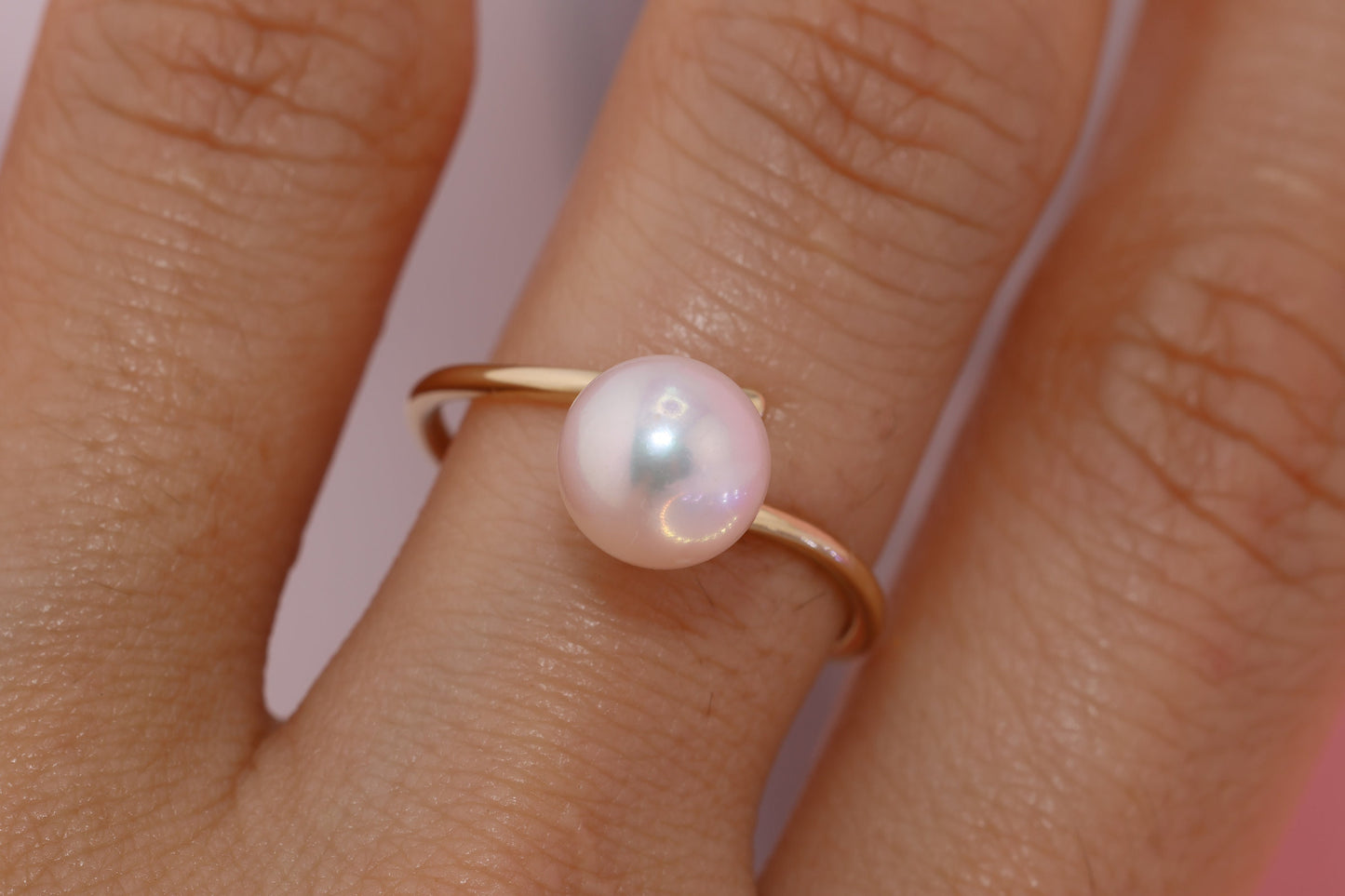 14K Gold Pearl Bypass Ring