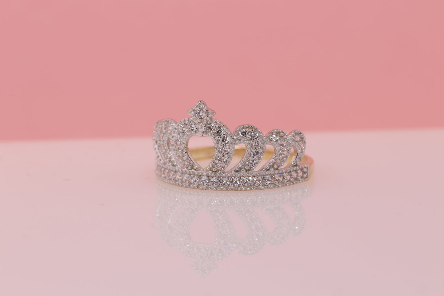 14K Gold 15 Anos Quinceanera Crown Ring ZZ