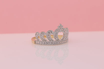 14K Gold 15 Anos Quinceanera Crown Ring ZZ