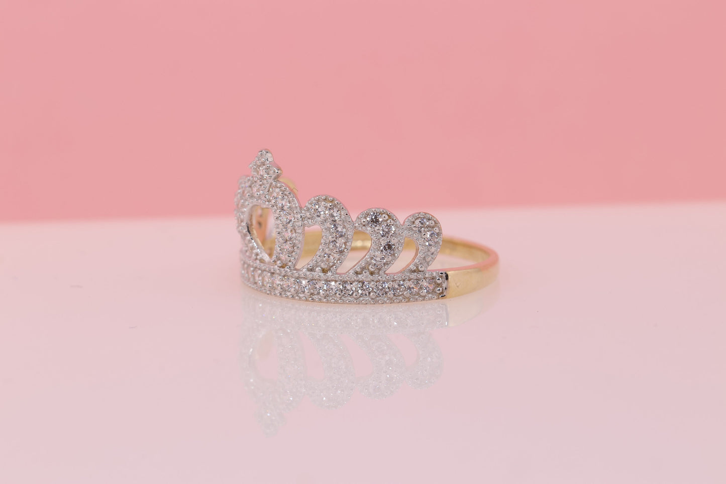 14K Gold 15 Anos Quinceanera Crown Ring ZZ