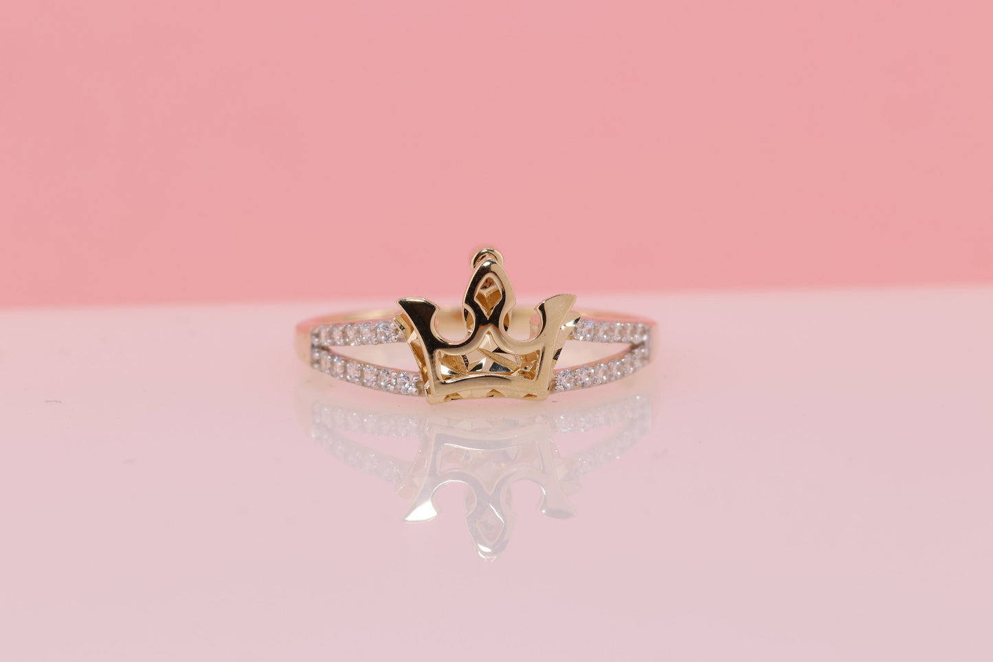 14K Gold 15 Anos Quinceanera Crown Ring YY