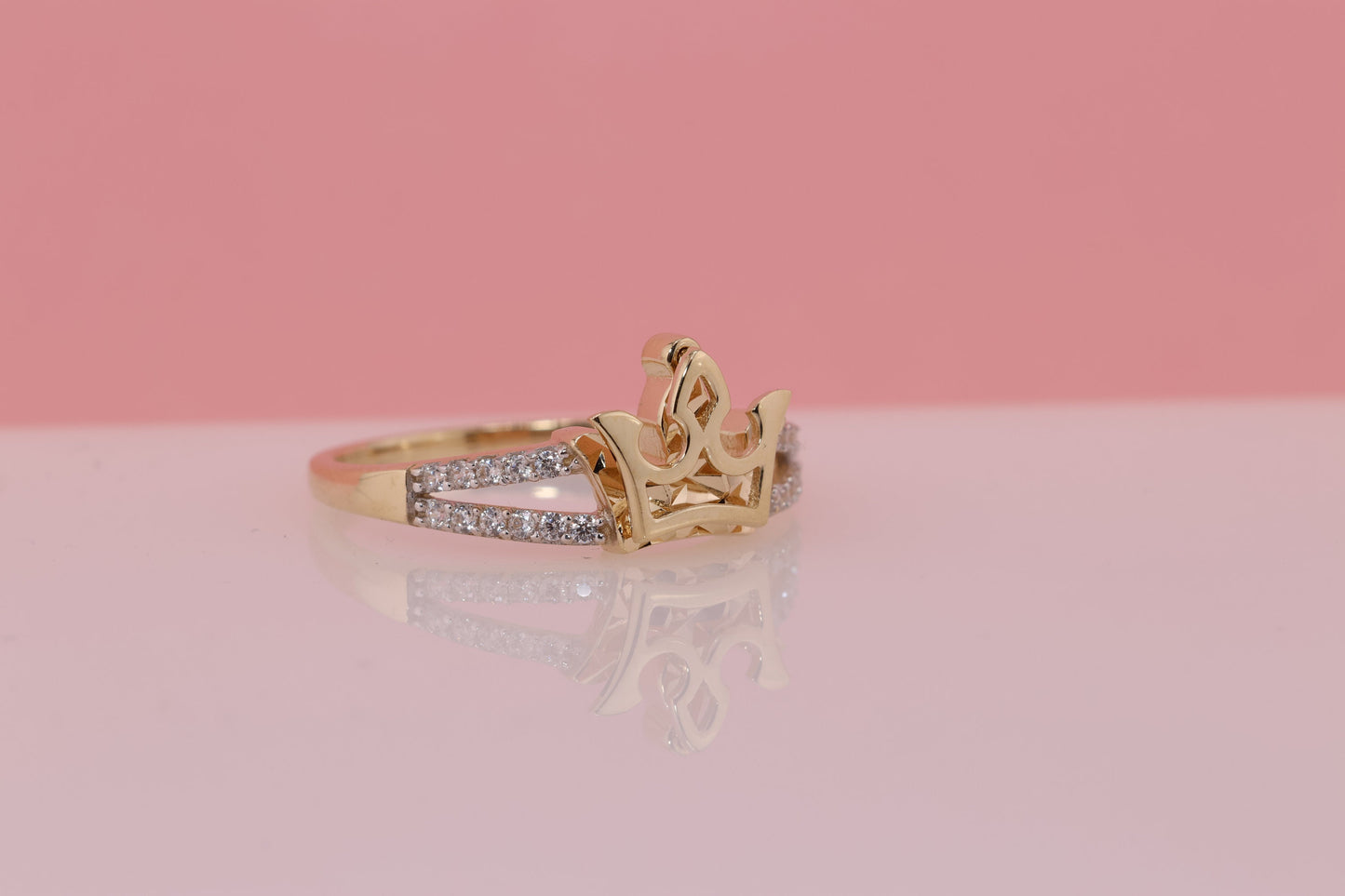 14K Gold 15 Anos Quinceanera Crown Ring YY