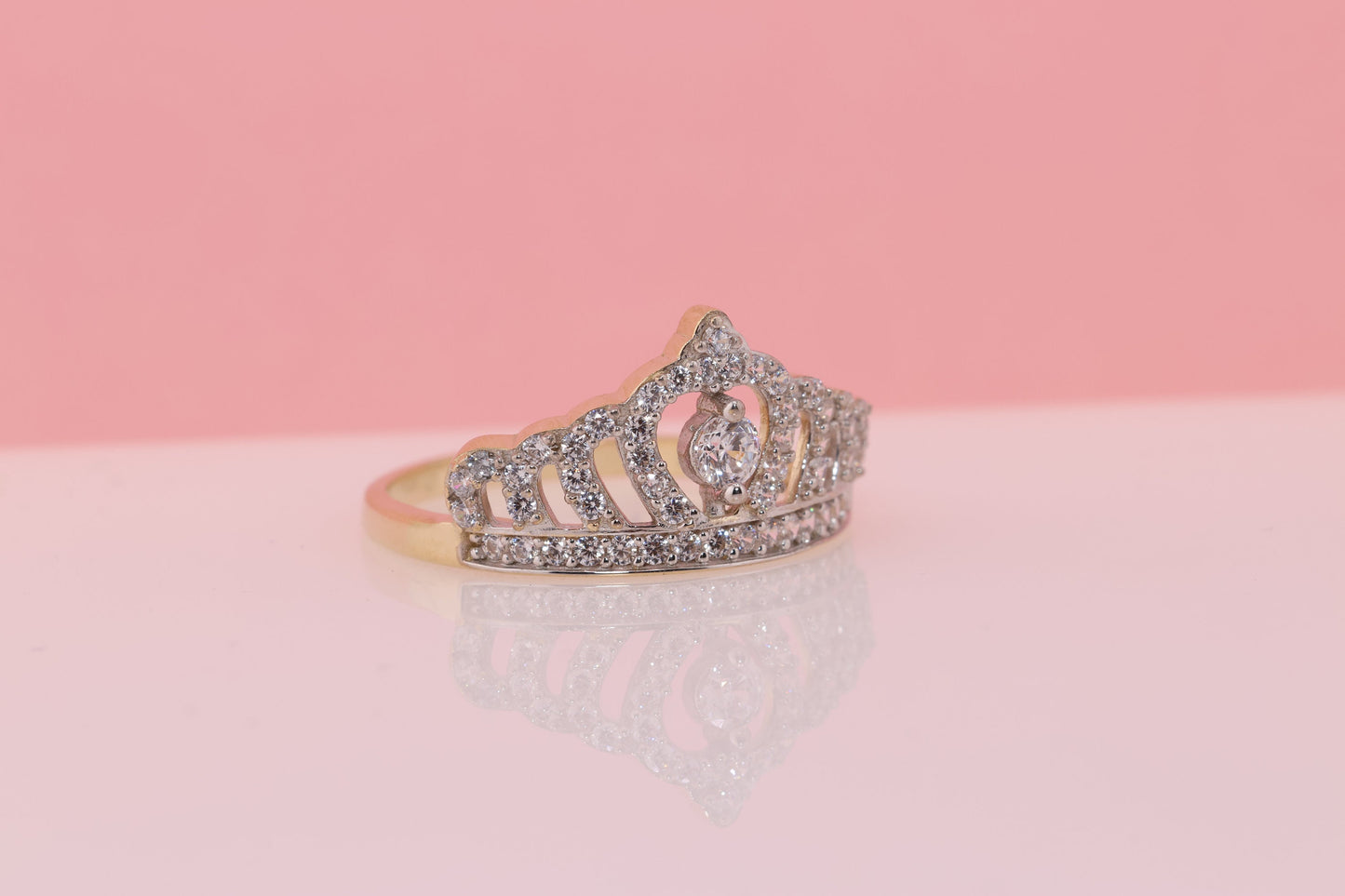 14K Gold 15 Anos Quinceanera Crown Ring XX