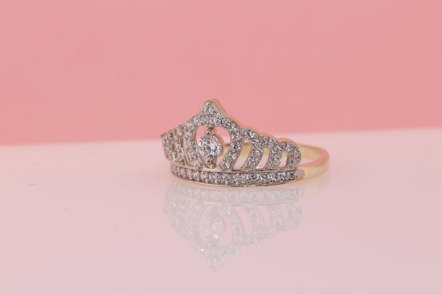 14K Gold 15 Anos Quinceanera Crown Ring XX