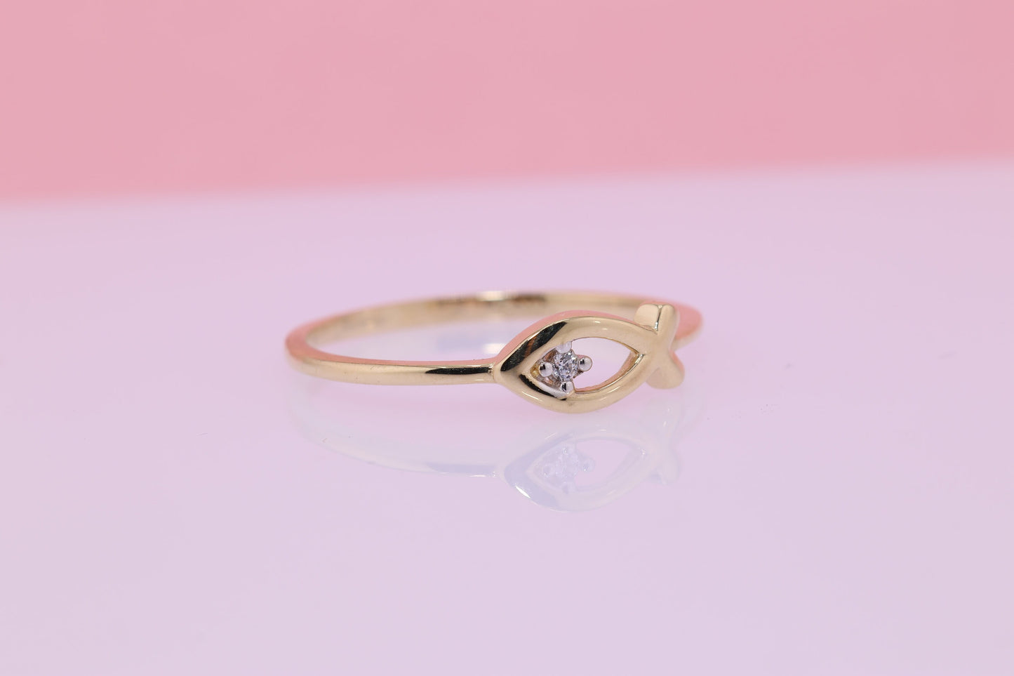 14k Solid Gold CZ Ring