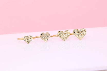 10K Gold Heart Nugget Ring C