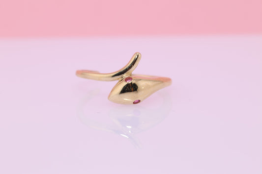 14k Gold Snake Toe/Midi Ring Adjustable Band