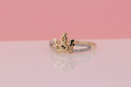 14K Gold 15 Anos Quinceanera Crown Ring YY