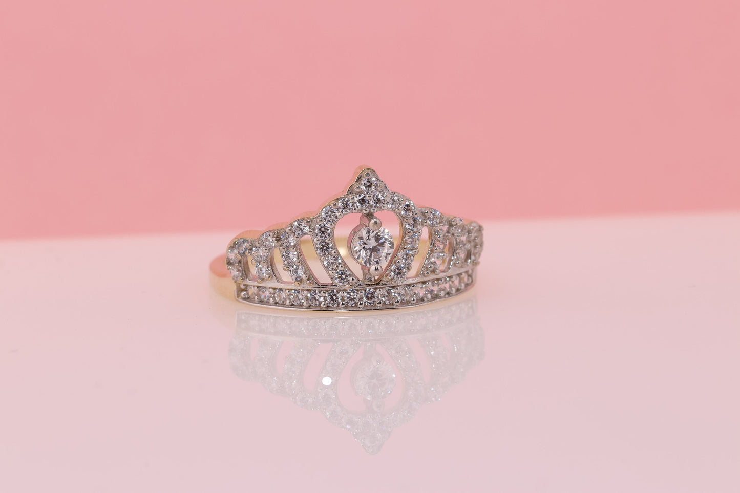 14K Gold 15 Anos Quinceanera Crown Ring XX