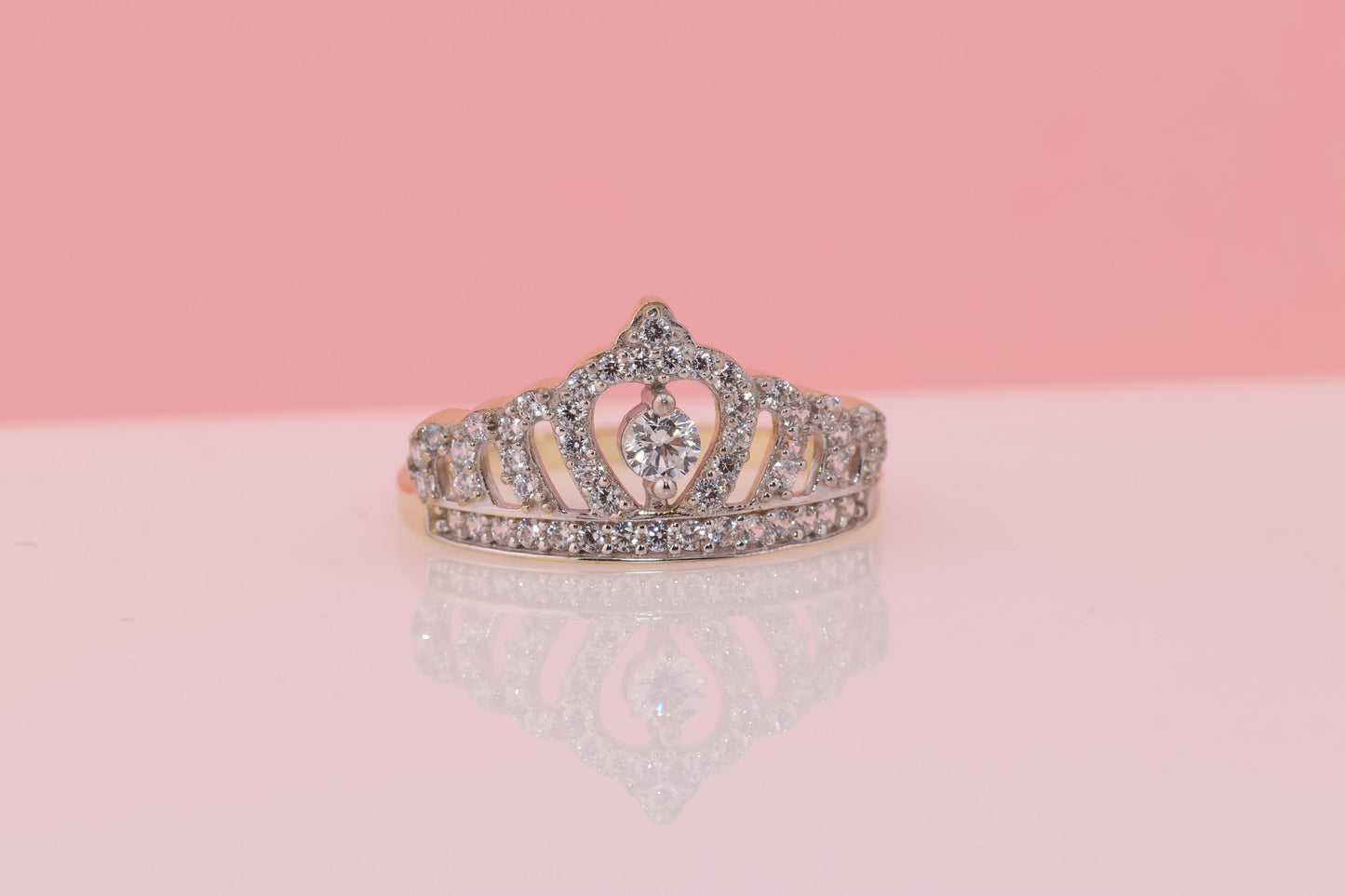 14K Gold 15 Anos Quinceanera Crown Ring XX