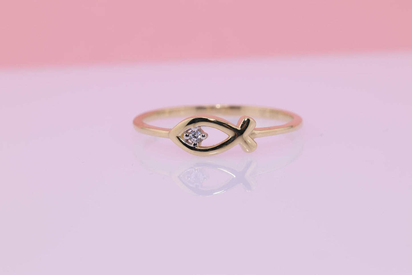 14k Solid Gold CZ Ring