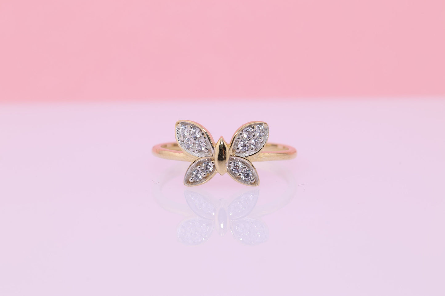 14k Gold Butterfly Toe/Midi Ring Adjustable Band