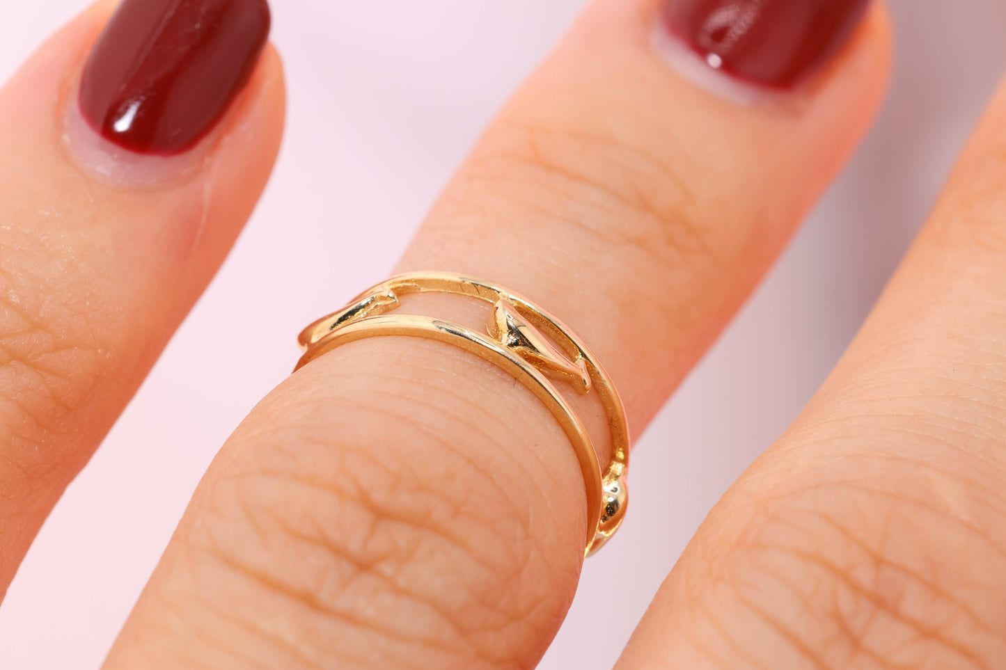 14k Gold Dolphine Toe/Midi Ring Adjustable Band