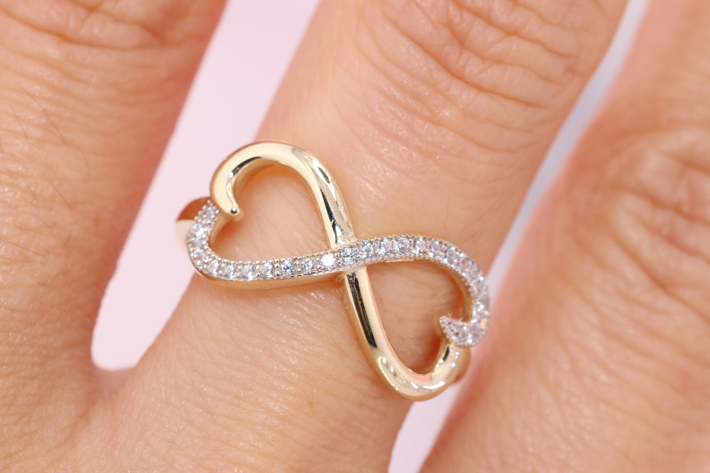 14K Solid Gold Infinity Ring B