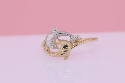 14k Gold Dolphin Ring A