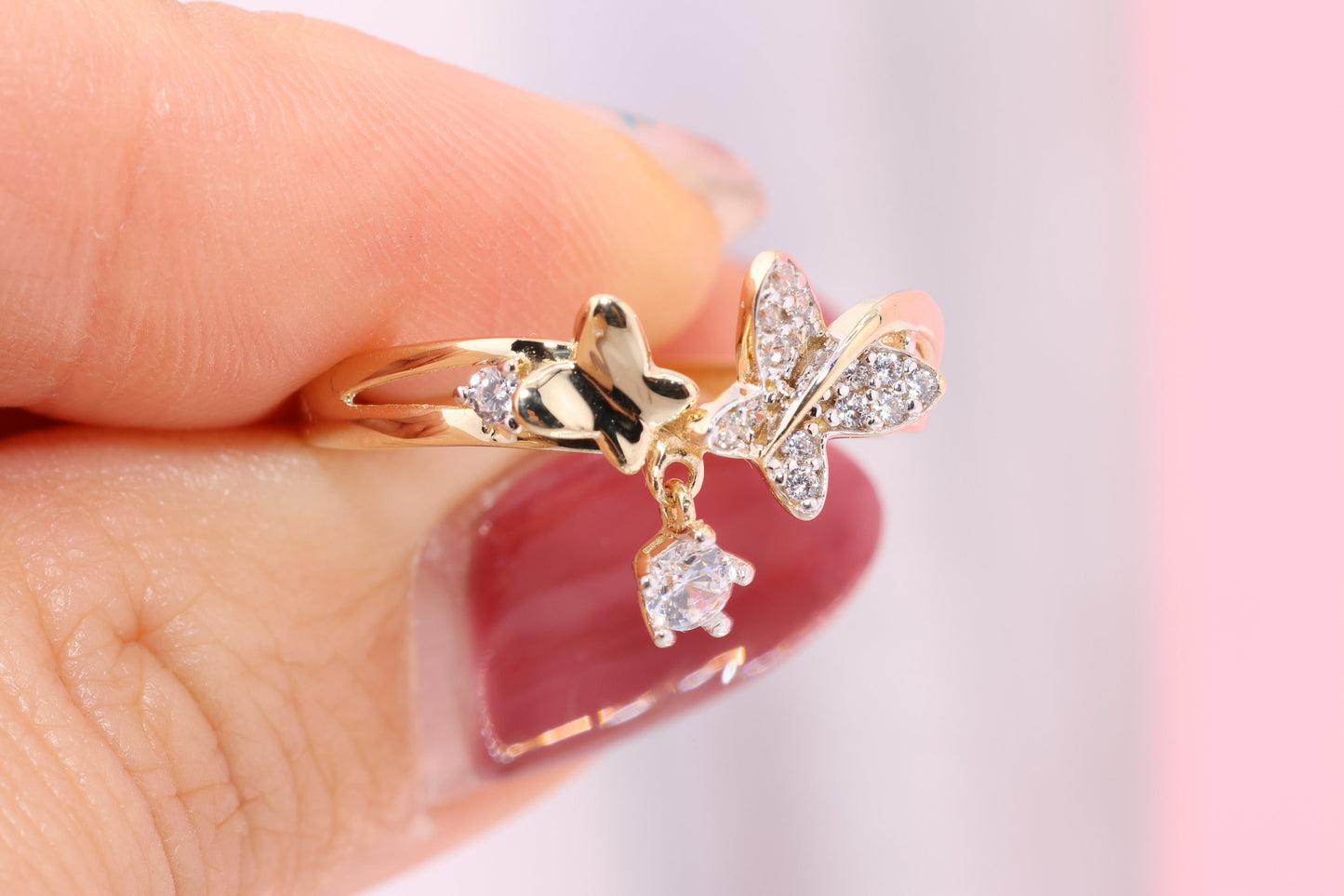 14k Yellow Gold Color Butterfly Ring G