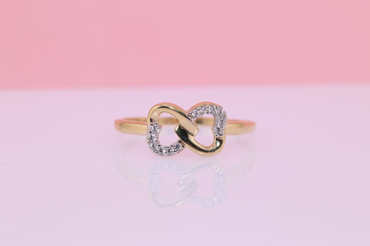 14k Solid Gold Infinity Sign CZ Beautiful Statement Ring
