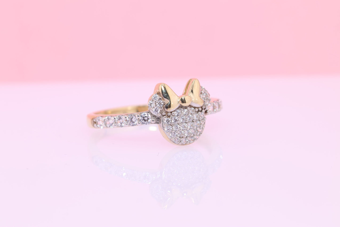 14k Yellow Gold CZ Mouse Ring