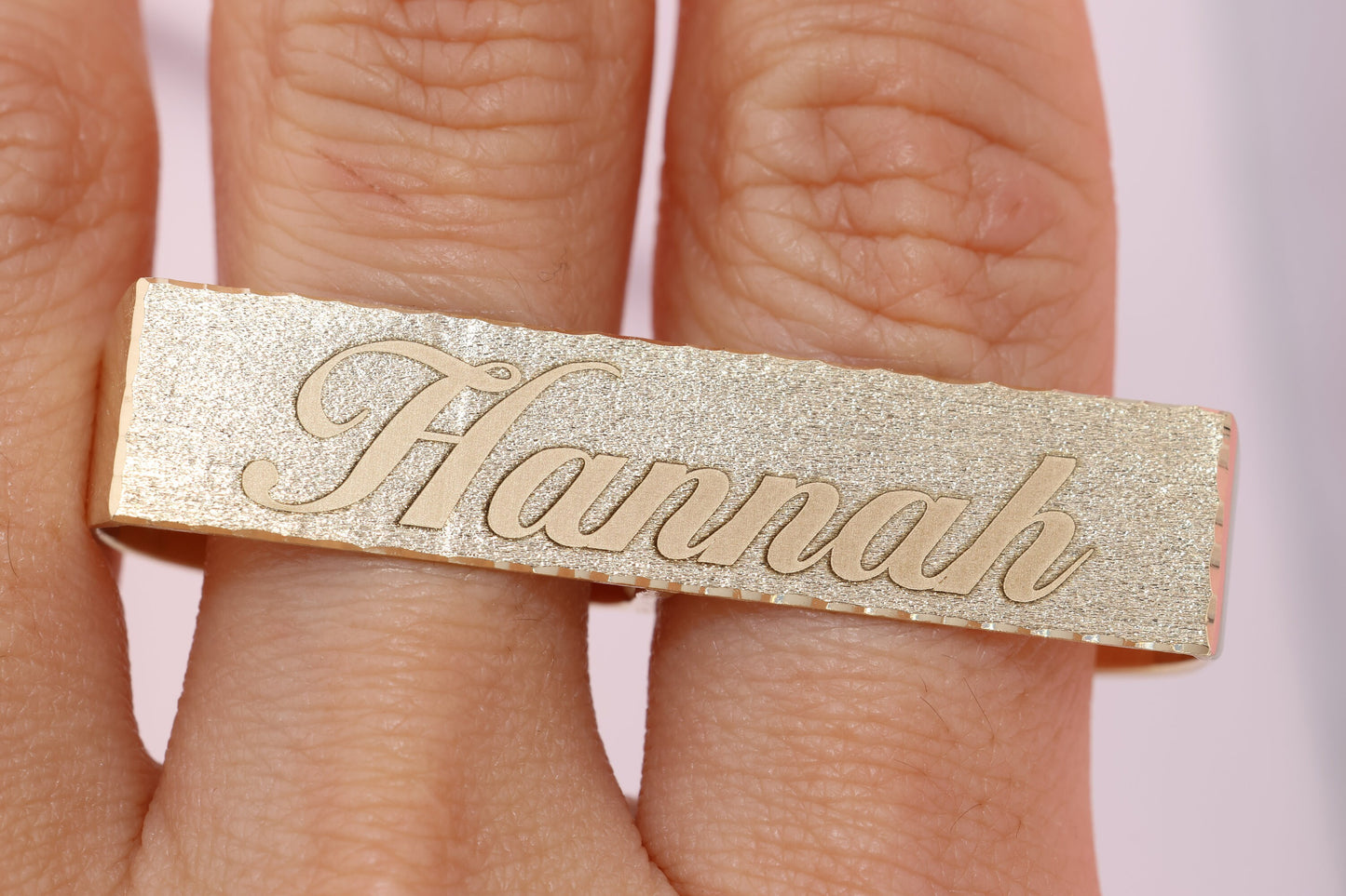 10k Solid Gold Classic Simple Two Double Finger Personalized Ring