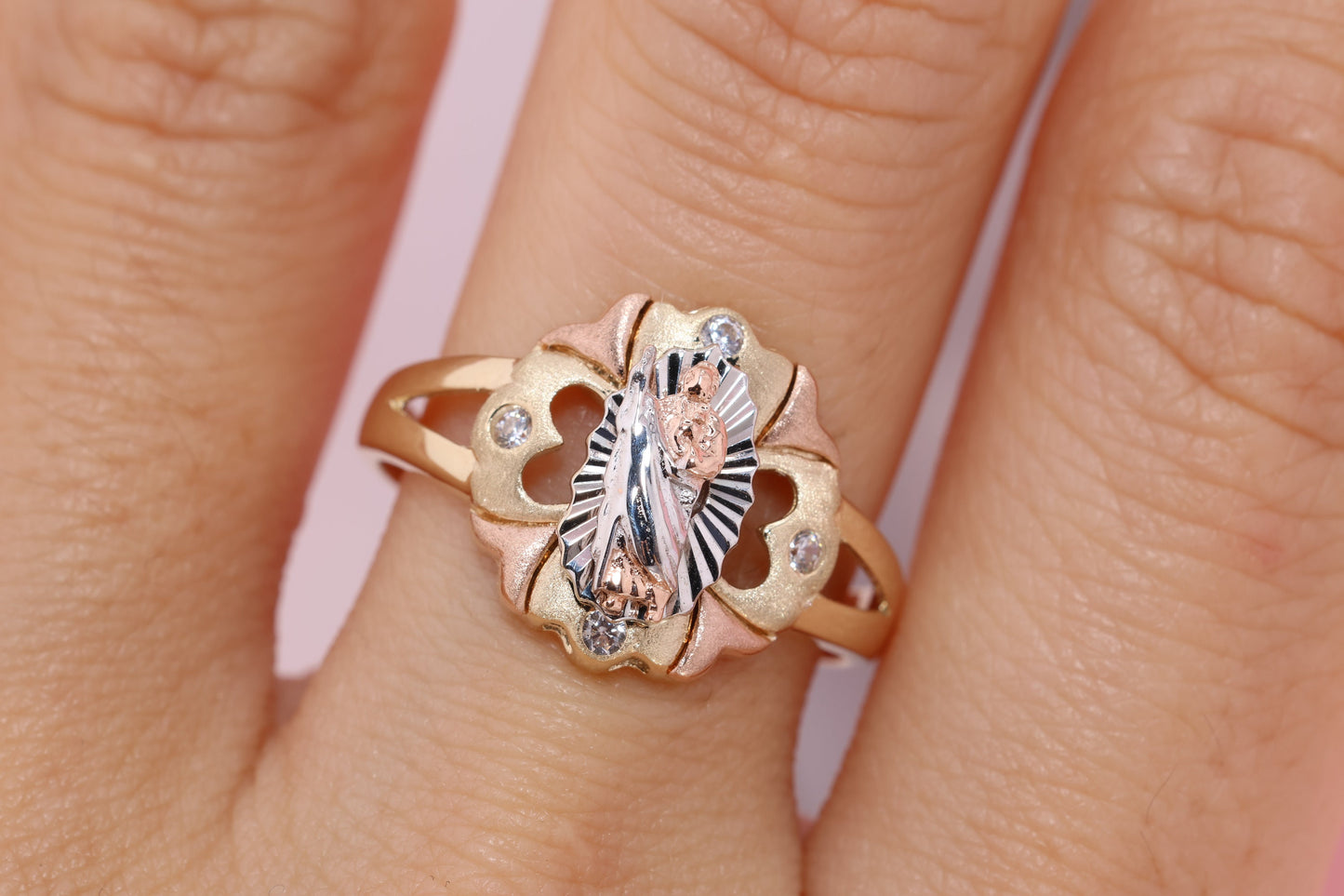 14k Solid Gold Saint Jude San Judas Ring D