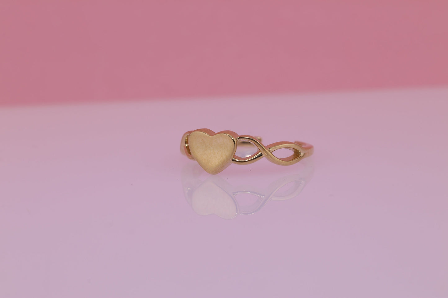 14k Gold Heart CZ Mid/Toe Ring Adjustable Band A