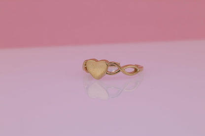 14k Gold Heart CZ Mid/Toe Ring Adjustable Band A