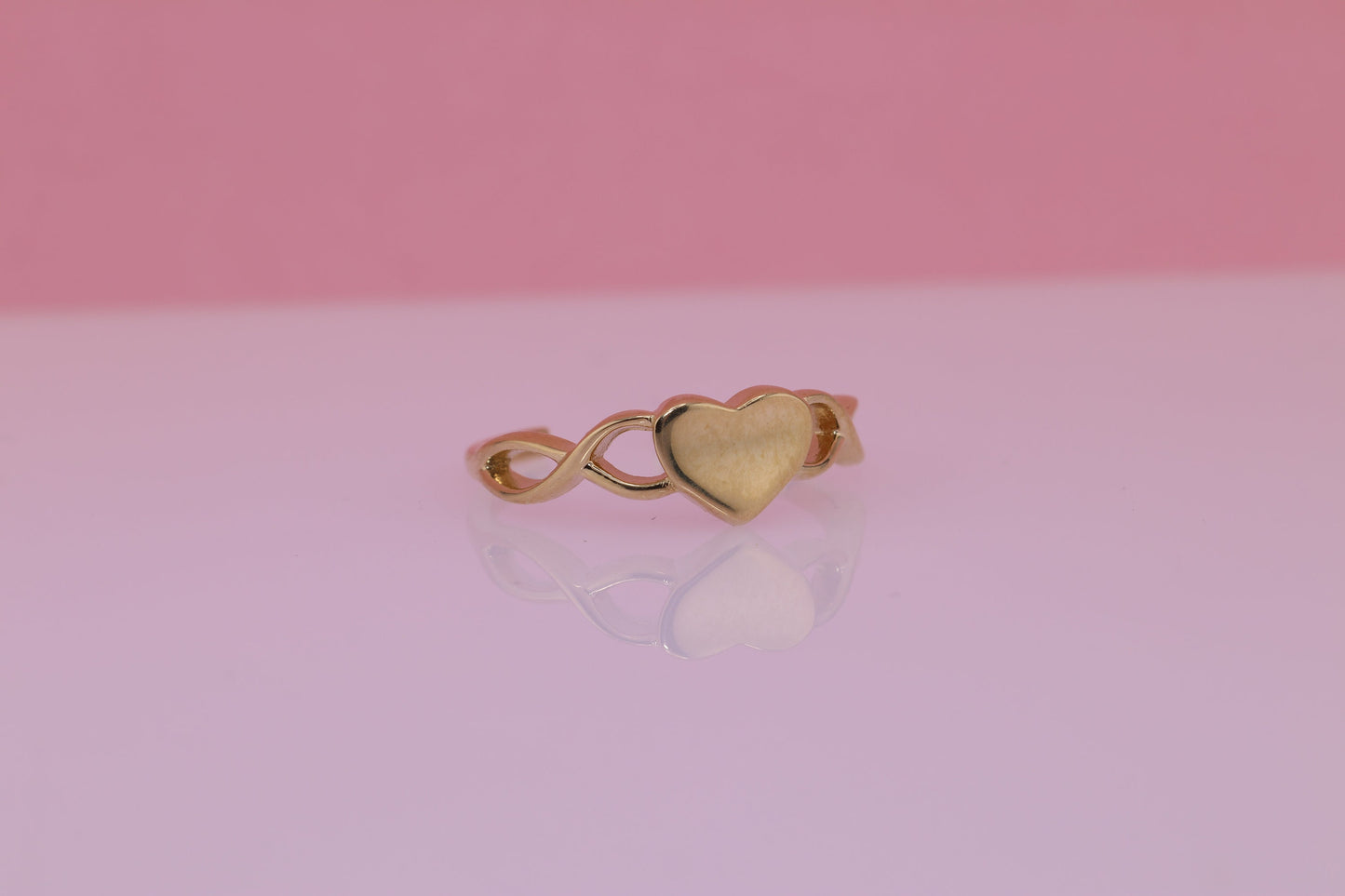 14k Gold Heart CZ Mid/Toe Ring Adjustable Band A