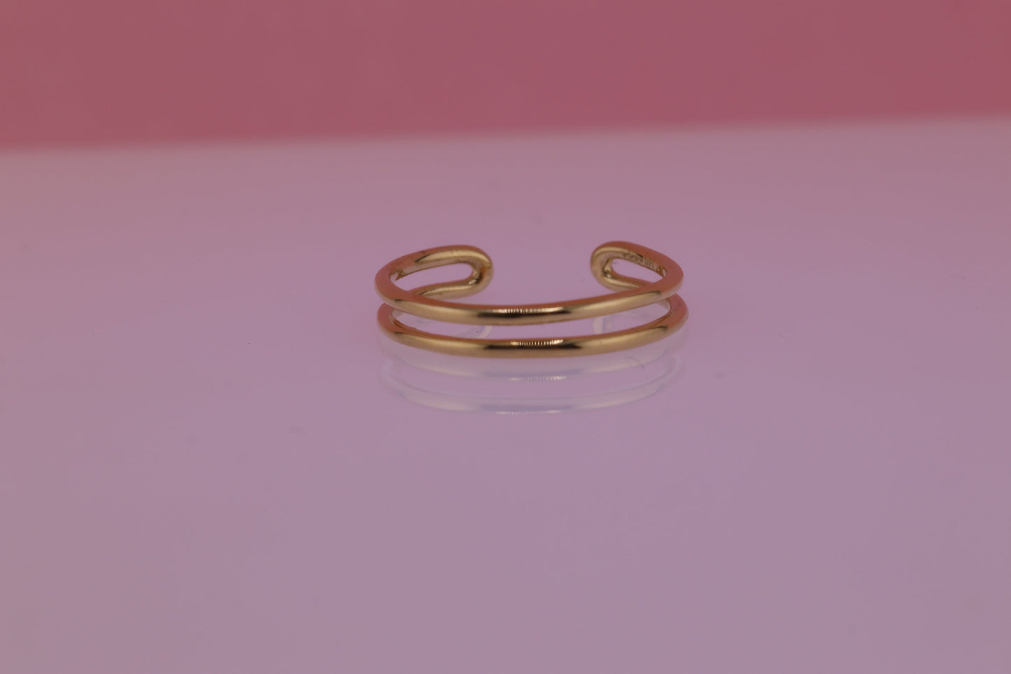 14k Yellow Gold double Adjustable Midi Knuckle Ring