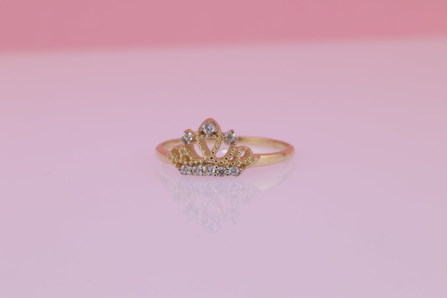 14k Yellow Crown Midi Ring