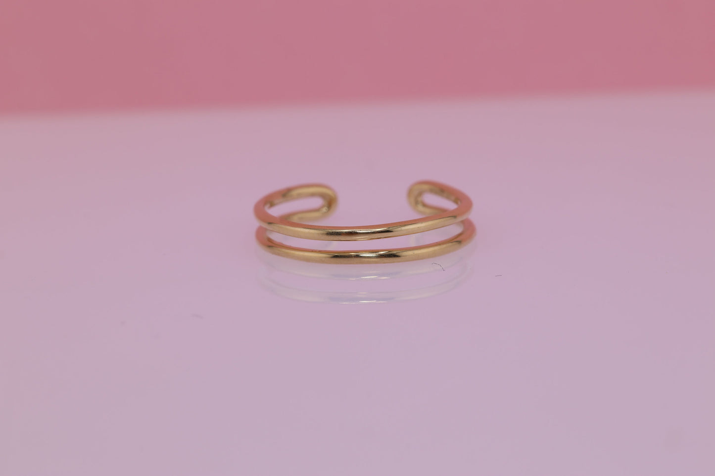 14k Yellow Gold double Adjustable Midi Knuckle Ring