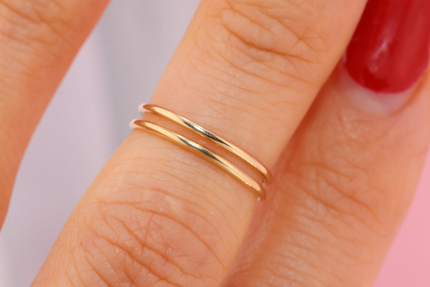 14k Yellow Gold double Adjustable Midi Knuckle Ring