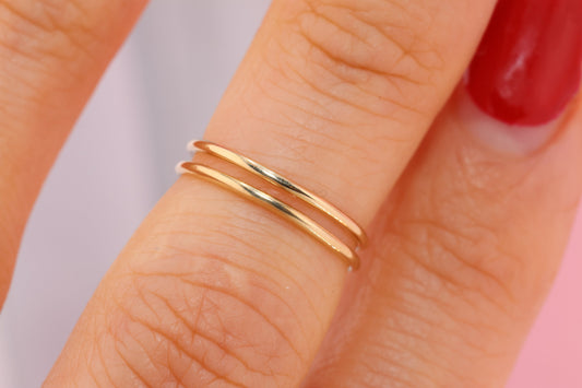 14k Yellow Gold double Adjustable Midi Knuckle Ring
