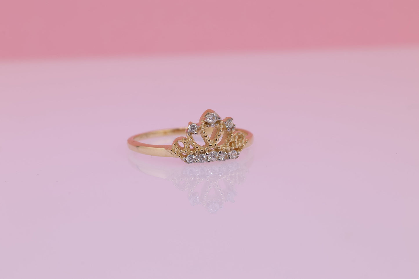 14k Yellow Crown Midi Ring
